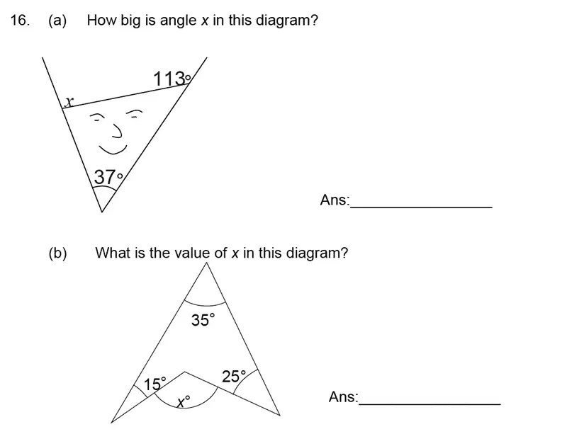 Question 16(a,b) - James Allen’s Girls’ School – 11+ Maths Sample Paper 1 – 2023