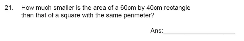 Question 21 - James Allen’s Girls’ School – 11+ Maths Sample Paper 1 – 2023