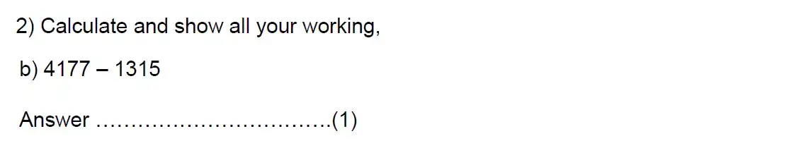Question 2(b) - Kent College - 11 Plus Maths Entrance Examination - 2024