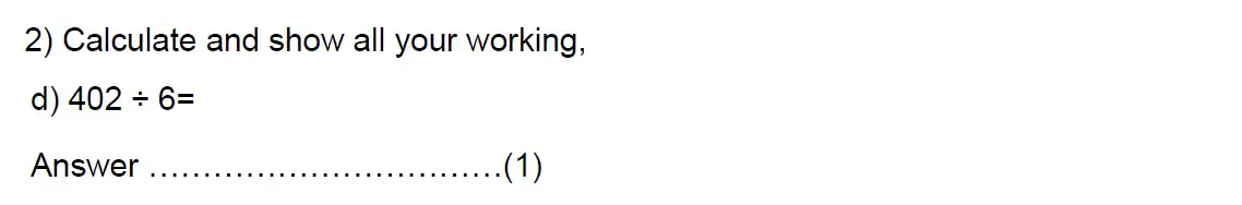 Question 2(d) - Kent College - 11 Plus Maths Entrance Examination - 2024