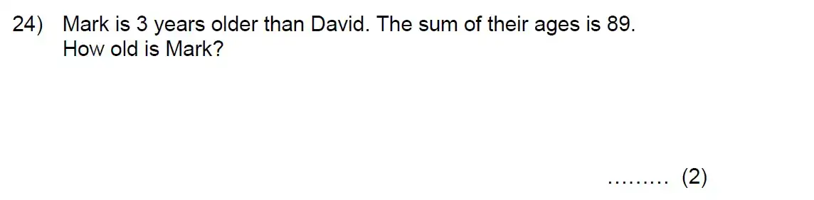 Question 24 - Kent College - 11 Plus Maths Entrance Examination - 2024
