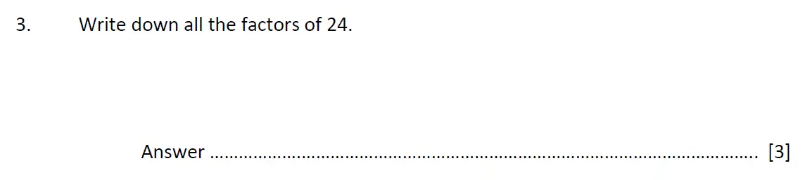 Question 3 - Kent College - 11 Plus Maths Entrance Examination - 2023