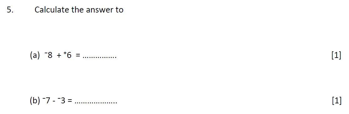 Question 5(a,b) - Kent College - 11 Plus Maths Entrance Examination - 2023