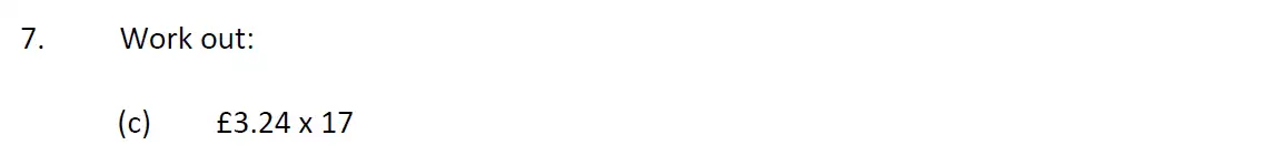 Question 7(c) - Kent College - 11 Plus Maths Entrance Examination - 2023