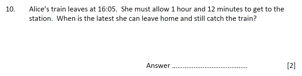 Question 10 - Kent College - 11 Plus Maths Entrance Examination - 2023