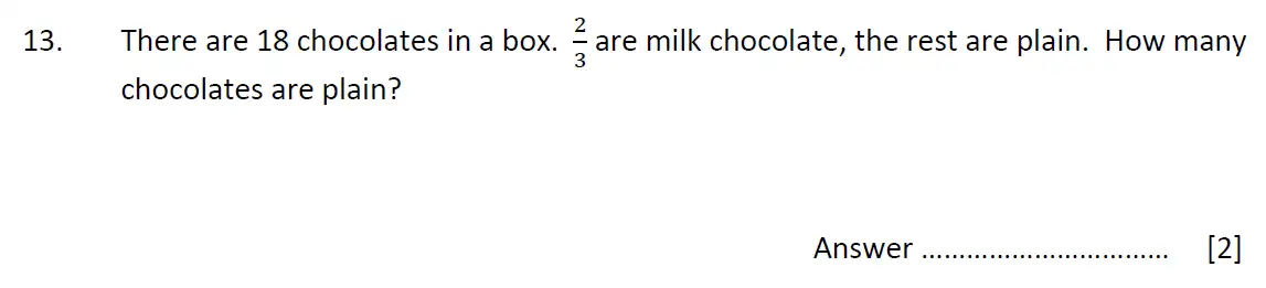 Question 13 - Kent College - 11 Plus Maths Entrance Examination - 2023