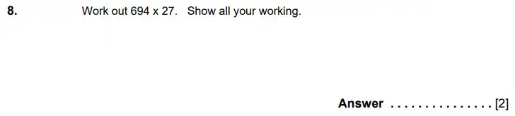 Question 8 - Kent College 11 Plus Maths Sample Paper - 2024