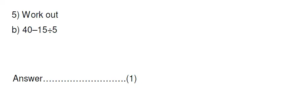 Question 5(b) - Kent College 11 Plus Maths Entrance Examination 2013