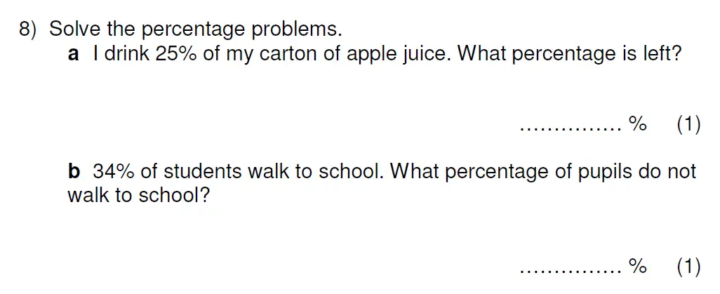 Question 8(a,b) - Kent College 11 Plus Maths Entrance Examination 2013