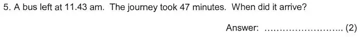 Question 5 - Kent College 11 Plus Maths Entrance Examination 1 - 2007