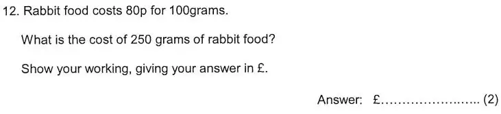 Question 12 - Kent College 11 Plus Maths Entrance Examination 1 - 2007