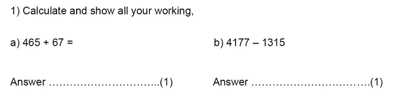 Question 1(a,b) - Kent College, Canterbury – 11 Plus Maths Entrance Exam 2024