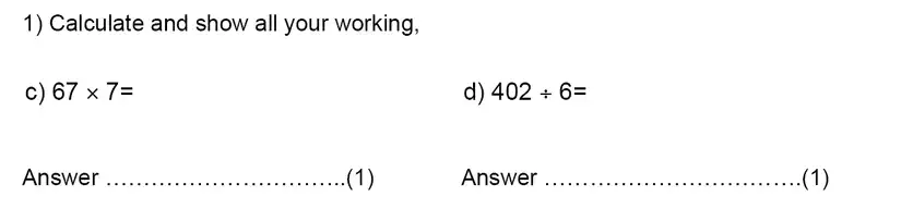 Question 1(c,d) - Kent College, Canterbury – 11 Plus Maths Entrance Exam 2024