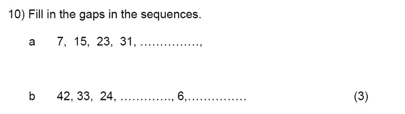 Question 10(10(a),10(b)) - Kent College, Canterbury – 11 Plus Maths Entrance Exam 2024