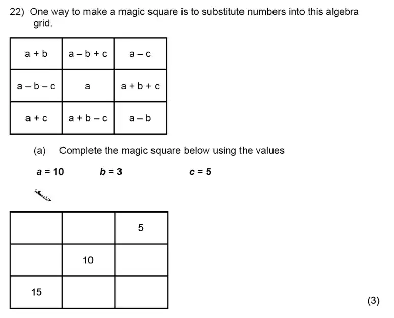 Question 22(a) - Kent College, Canterbury – 11 Plus Maths Entrance Exam 2024
