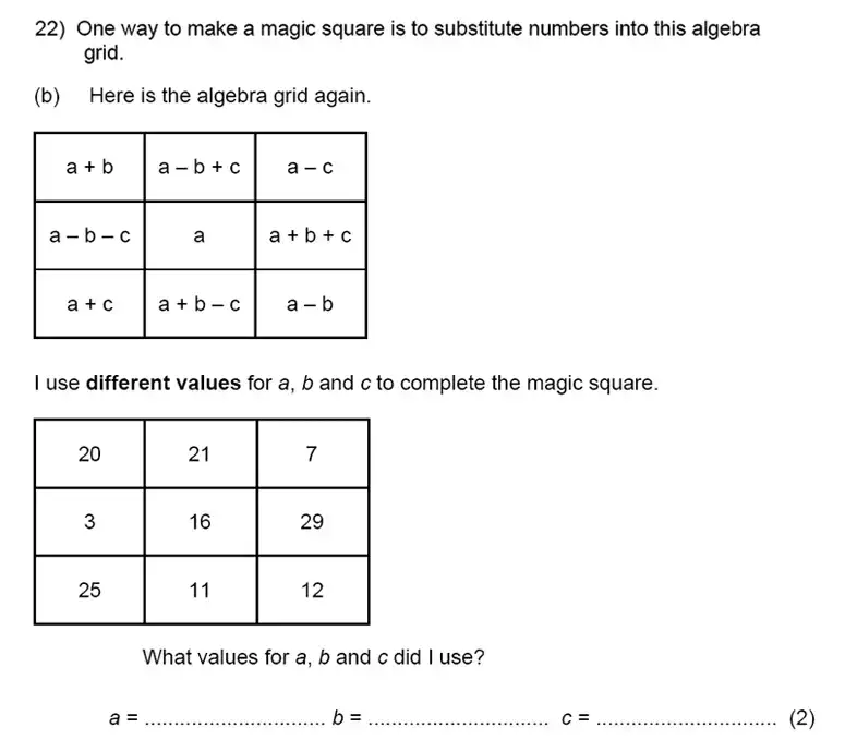 Question 22(b) - Kent College, Canterbury – 11 Plus Maths Entrance Exam 2024