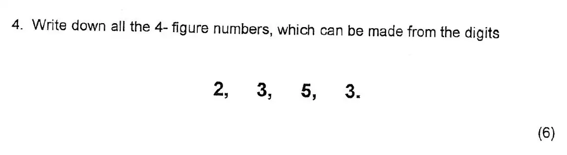 Question 4 - Kent College 11 Plus Maths Entrance Examination 2 - 2007