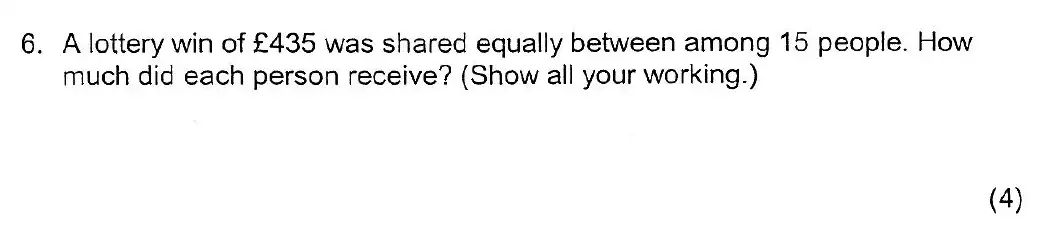 Question 6 - Kent College 11 Plus Maths Entrance Examination 2 - 2007