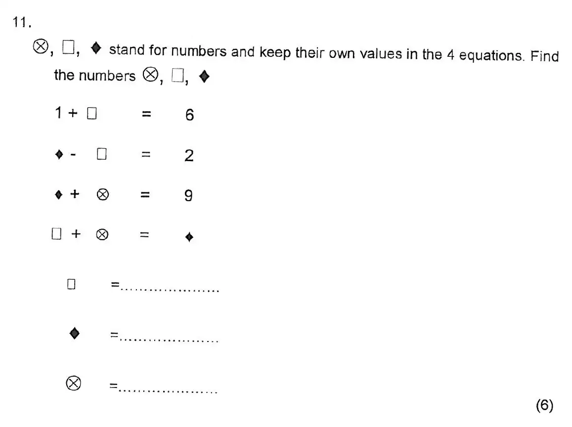 Question 11(11(a),11(b),11(c)) - Kent College 11 Plus Maths Entrance Examination 2 - 2007