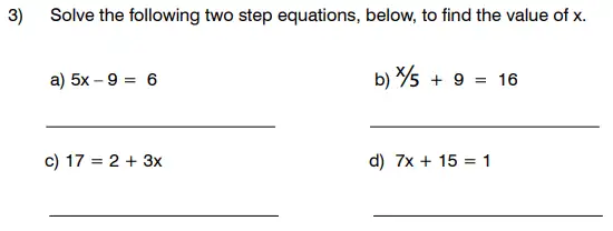 Question 3(a,b,c,d) - King’s College School 11 Plus Maths Sample Paper – 2024