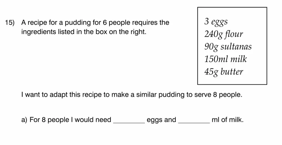 Question 15(a) - King’s College School - 11 Plus Maths Sample Paper – 2026