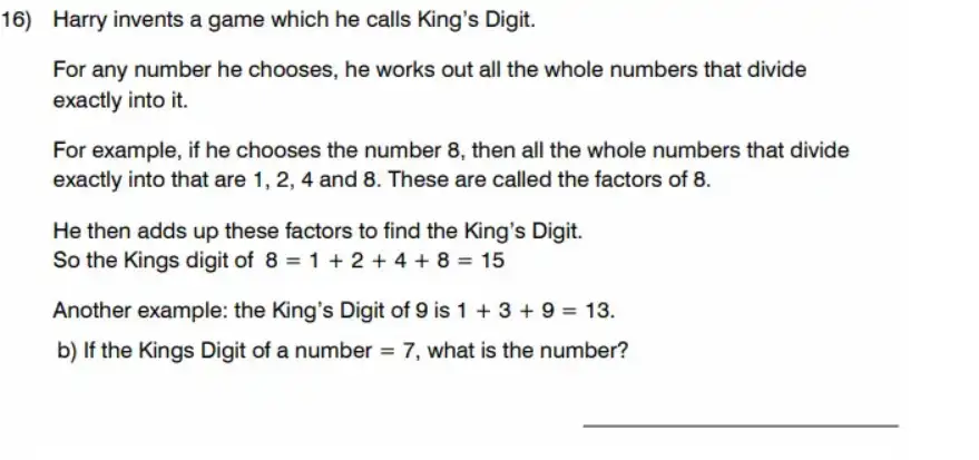 Question 16(b) - King’s College School - 11 Plus Maths Sample Paper – 2026