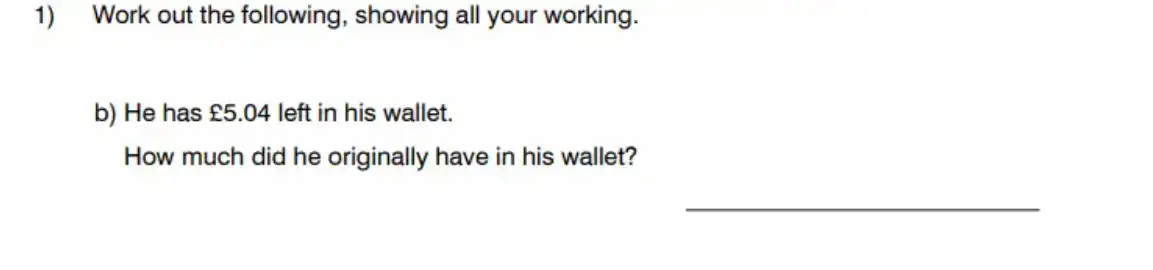 Question 1(b) - King’s College School - 11 Plus Maths Sample Paper – 2026
