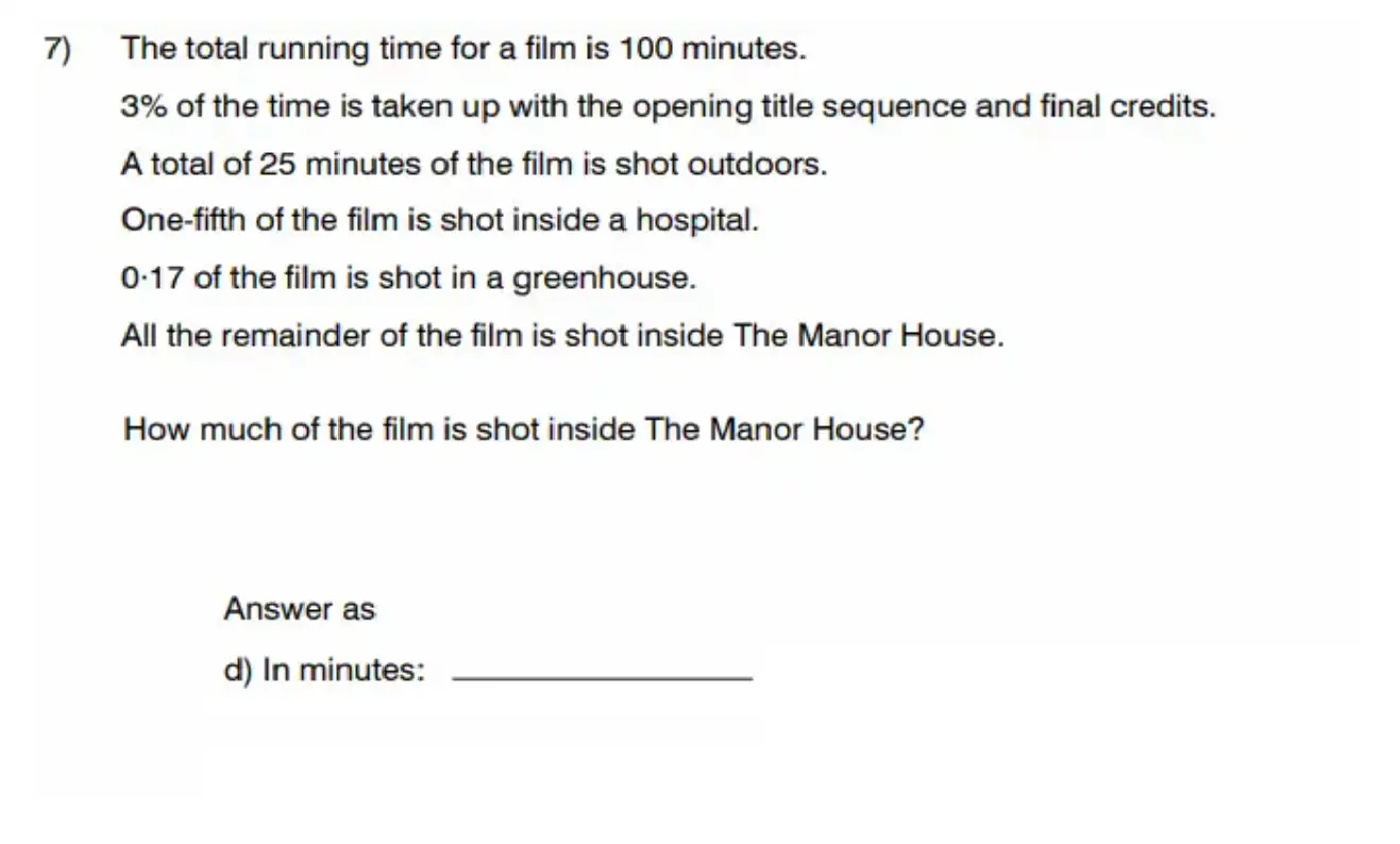 Question 7(d) - King’s College School - 11 Plus Maths Sample Paper – 2026