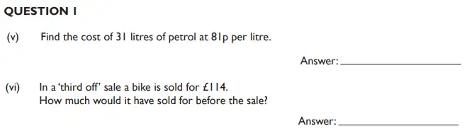 Question 1(b) - King’s College School 11 Plus Maths section-b and Pre Test-2019 Sample Paper