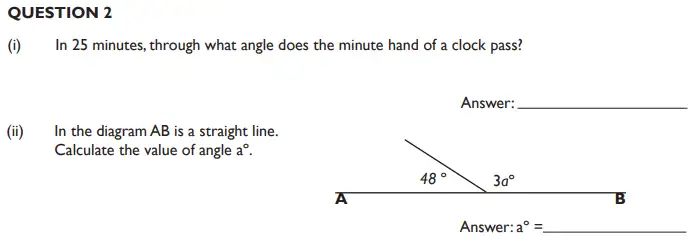 Question 2(a) - King’s College School 11 Plus Maths section-b and Pre Test-2019 Sample Paper