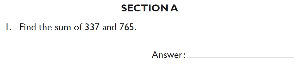Question 1 - Kings College School Section A 11 Plus for 2023 entry Pretest for 2025 Entry