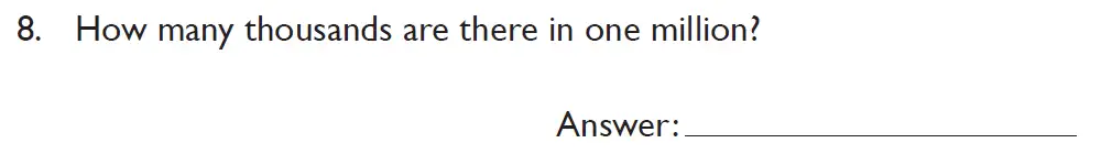Question 8 - Kings College School Section A 11 Plus for 2023 entry Pretest for 2025 Entry