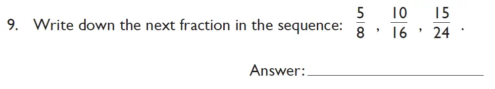 Question 9 - Kings College School Section A 11 Plus for 2023 entry Pretest for 2025 Entry