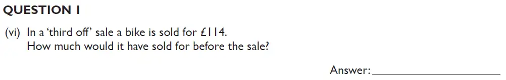 Question 1(vi) - Kings College School Section B 11 Plus for 2023 entry Pretest for 2025 Entry