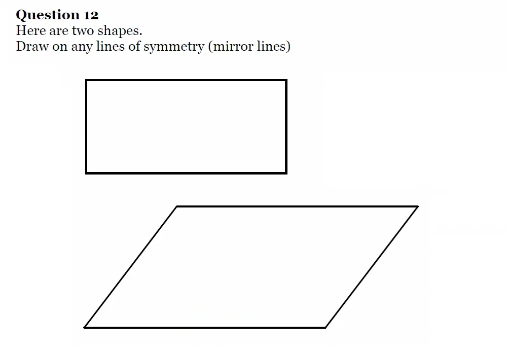 Question 12 - King's High School - 11 Plus Maths Entrance Exam Sample Paper - 2025