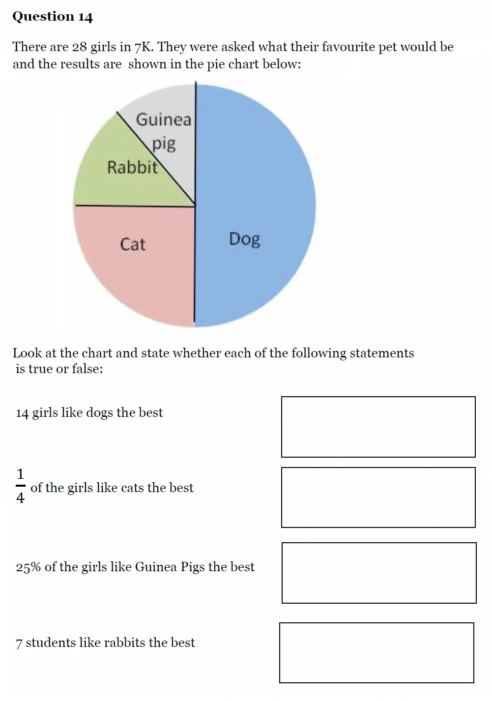 Question 14 - King's High School - 11 Plus Maths Entrance Exam Sample Paper - 2025