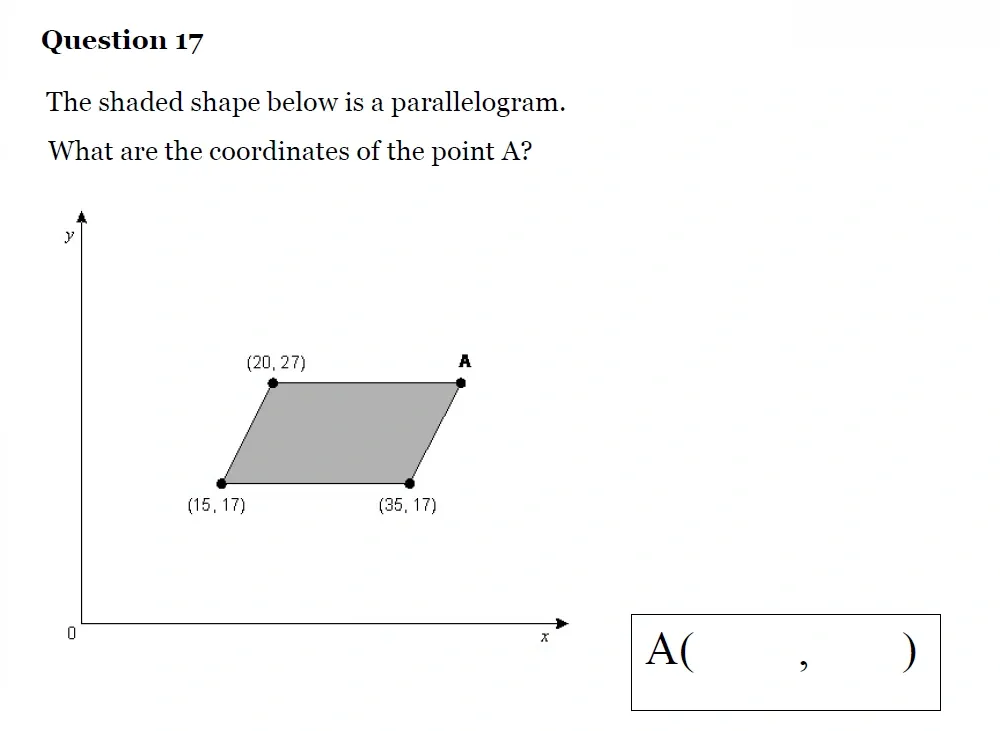 Question 17(b) - King's High School - 11 Plus Maths Entrance Exam Sample Paper - 2025