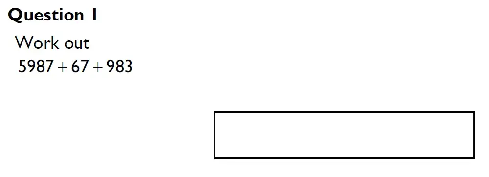 Question 1 - King's High Warwick 11 Plus Maths Entrance Exam Paper 2024