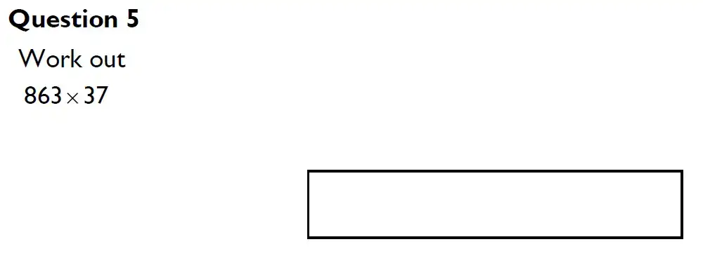 Question 5 - King's High Warwick 11 Plus Maths Entrance Exam Paper 2024