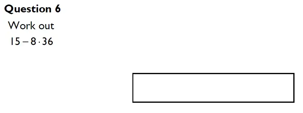 Question 6 - King's High Warwick 11 Plus Maths Entrance Exam Paper 2024