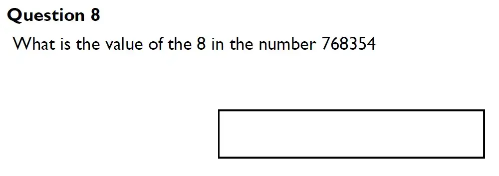 Question 8 - King's High Warwick 11 Plus Maths Entrance Exam Paper 2024