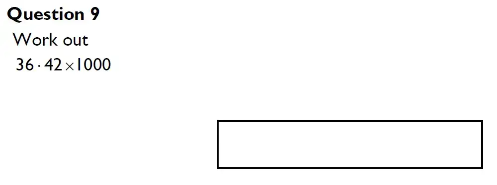 Question 9 - King's High Warwick 11 Plus Maths Entrance Exam Paper 2024