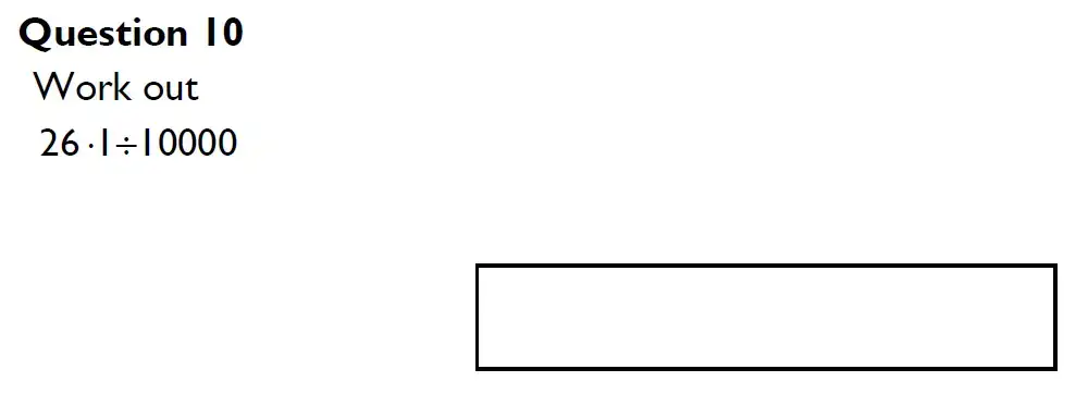 Question 10 - King's High Warwick 11 Plus Maths Entrance Exam Paper 2024