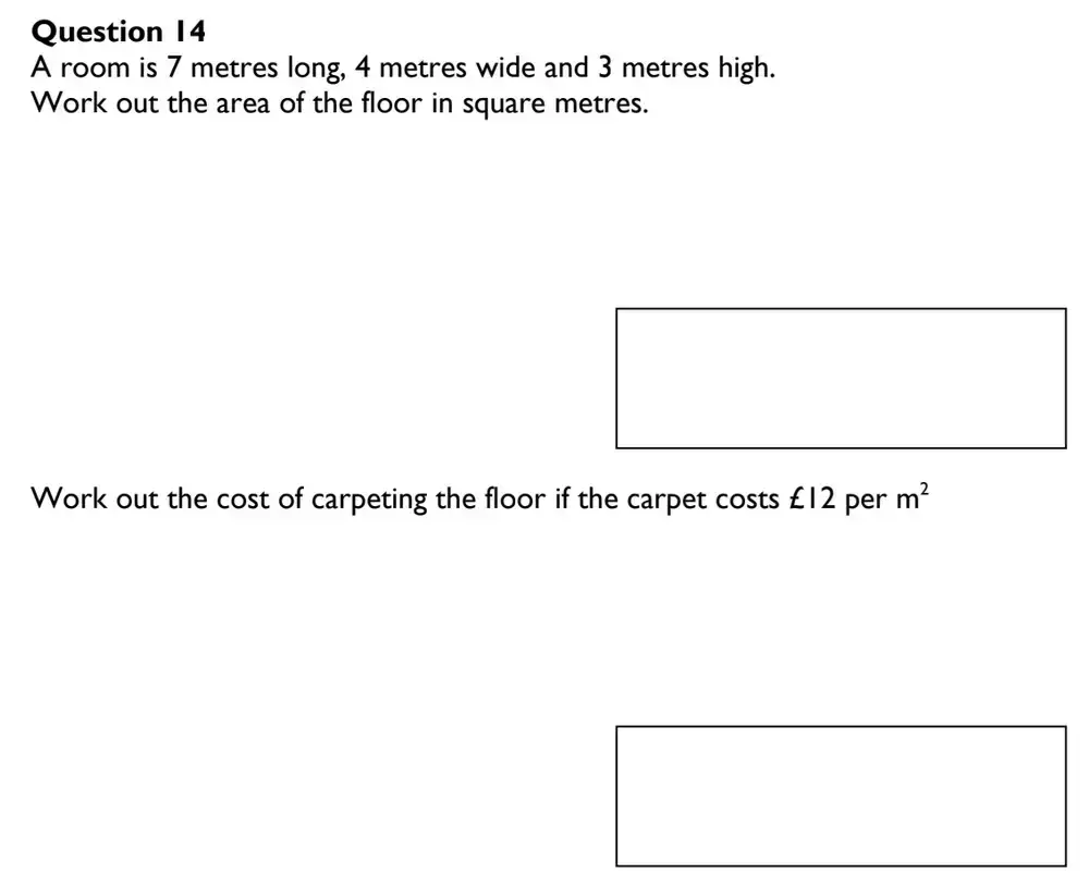 Question 14(a) - King's High Warwick 11 Plus Maths Entrance Exam Paper 2024