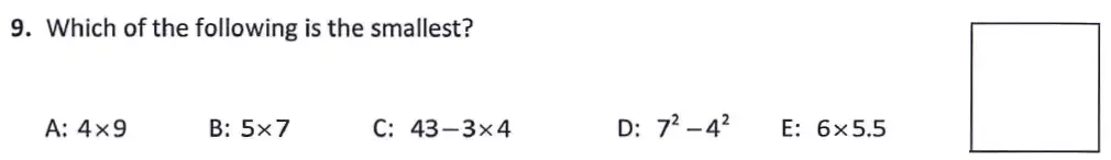 Question 9 - Latymer Upper School 11 Maths Sample Paper 1 2024
