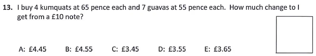 Question 13 - Latymer Upper School 11 Maths Sample Paper 1 2024