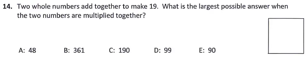 Question 14 - Latymer Upper School 11 Maths Sample Paper 1 2024