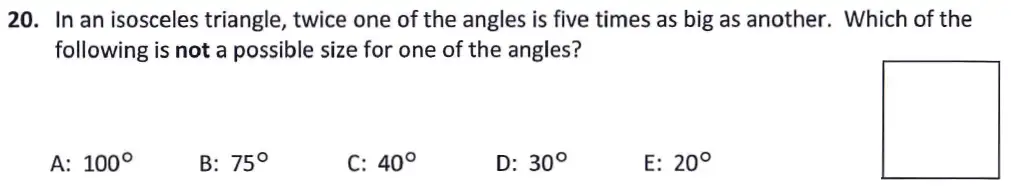 Question 20 - Latymer Upper School 11 Maths Sample Paper 1 2024