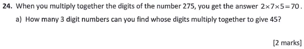 Question 24(a) - Latymer Upper School - 11 Plus Exam Maths Sample Paper 1 - 2025