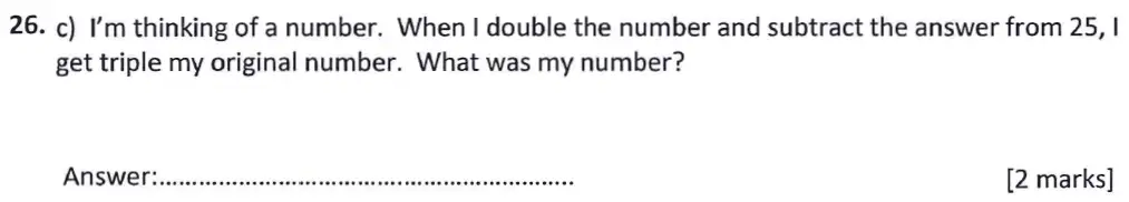 Question 26(c) - Latymer Upper School 11 Maths Sample Paper 1 2024